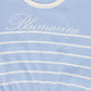 MISS BLUMARINE LIGHT BLUE/IVORY STRIPED SWEATER