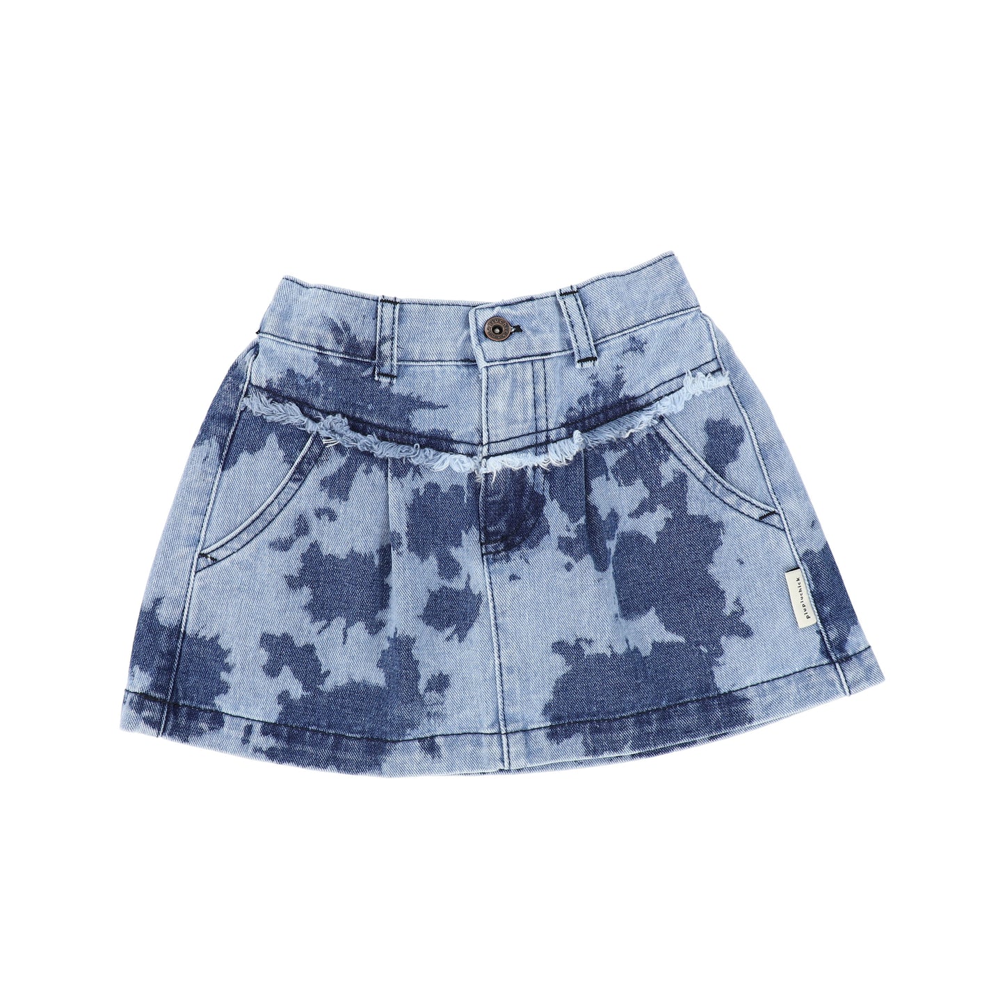 PIUPIUCHICK BLUE DENIM TIE DYE MINI SKIRT