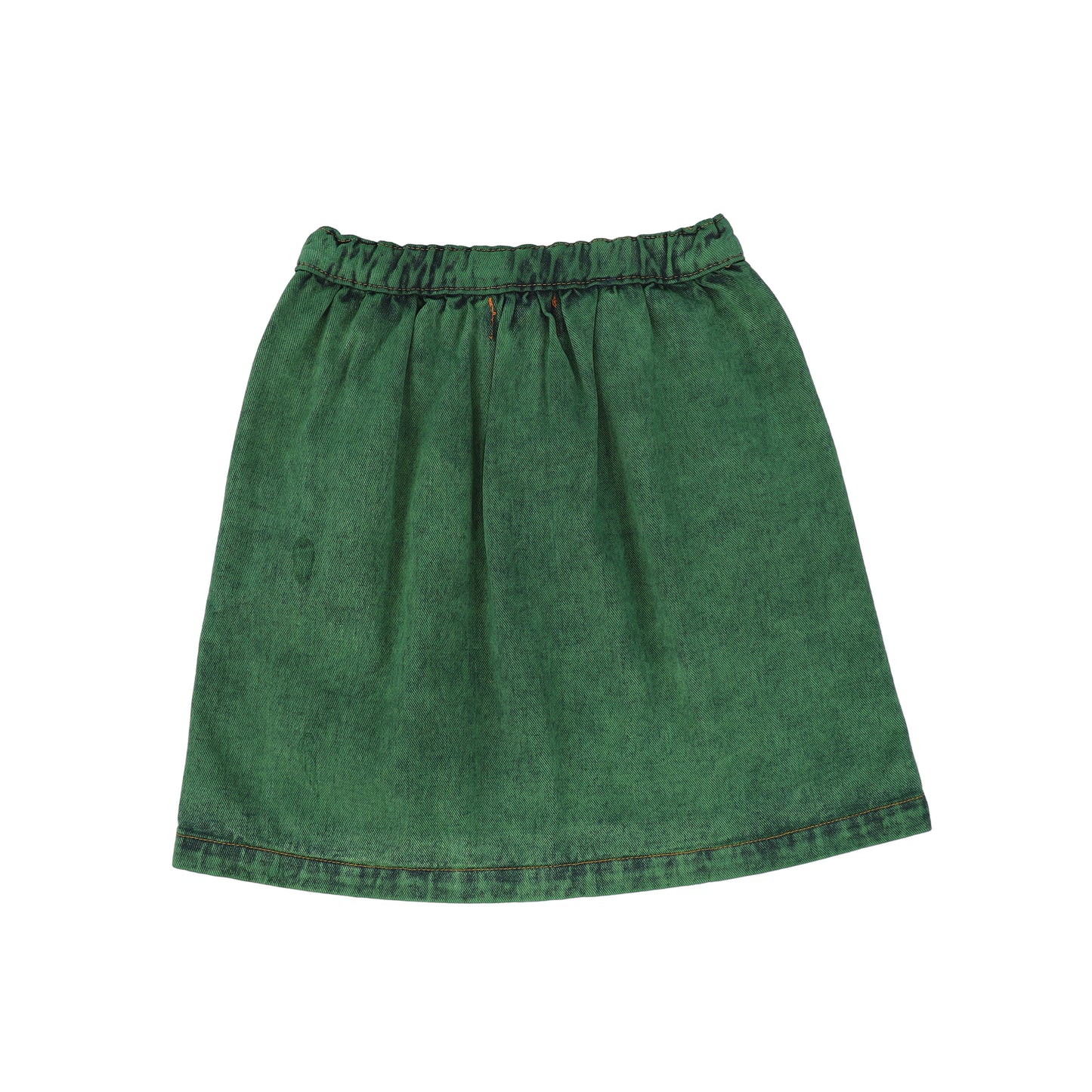 PIUPIUCHICK GREEN DENIM FLARE SKIRT