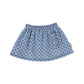 PIUPIUCHICK BLUE DENIM HEART PRINT SKIRT
