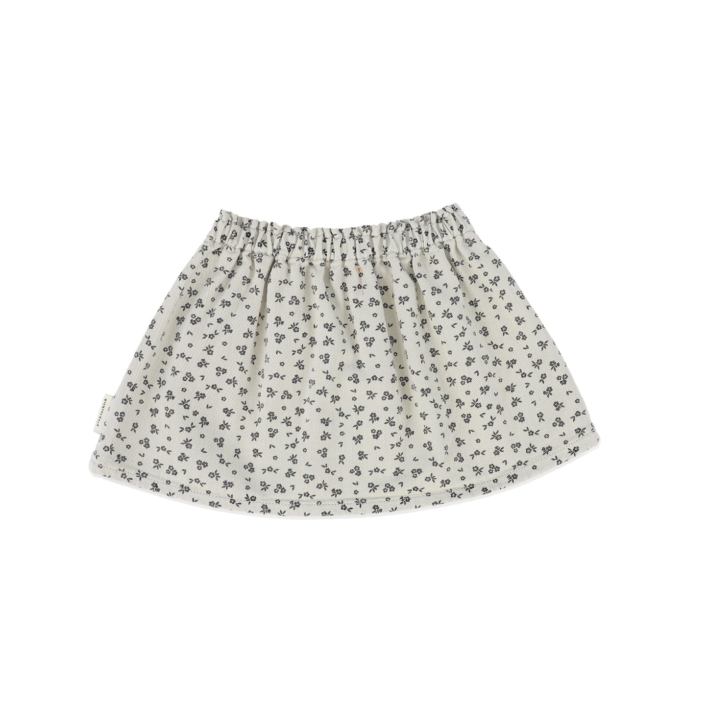 PIUPIUCHICK GREY DENIM TINY FLORAL POCKET SKIRT