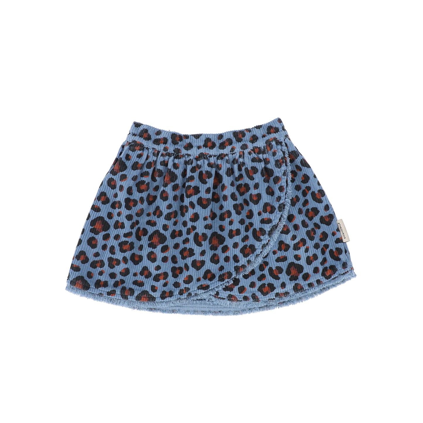 PIUPIUCHICK BLUE ANIMAL PRINT CORDUROY SKIRT