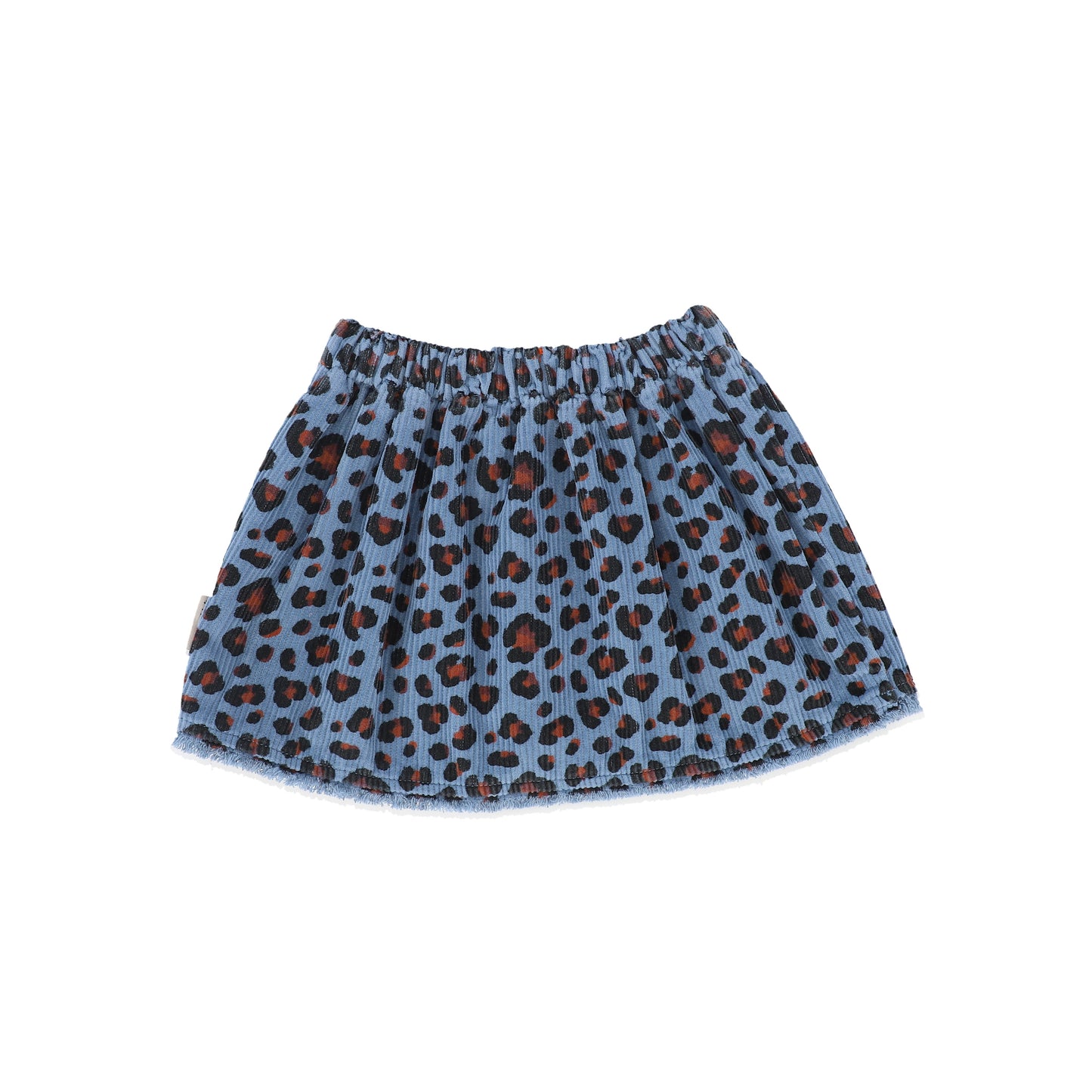PIUPIUCHICK BLUE ANIMAL PRINT CORDUROY SKIRT