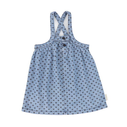 PIUPIUCHICK BLUE DENIM HEART PRINT JUMPER