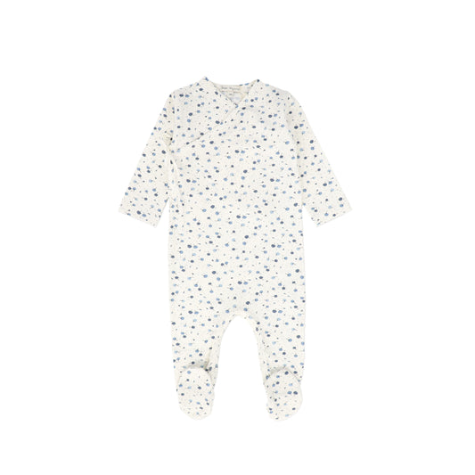 BEBE ORGANIC BLUE FLORAL WRAP FOOTIE