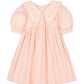 MIPOUNET PEACH COLLARED PUFF SLEEVE DRESS [FINAL SALE]