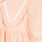 MIPOUNET PEACH COLLARED PUFF SLEEVE DRESS [FINAL SALE]