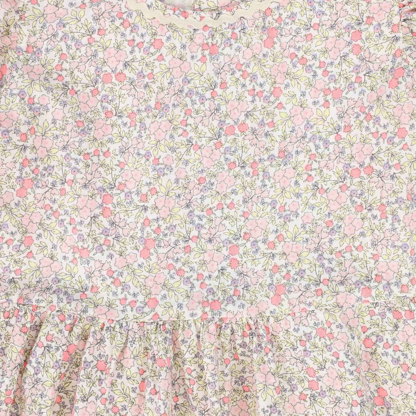 MY LITTLE COZMO BRIGHT FLORAL TIERED DRESS