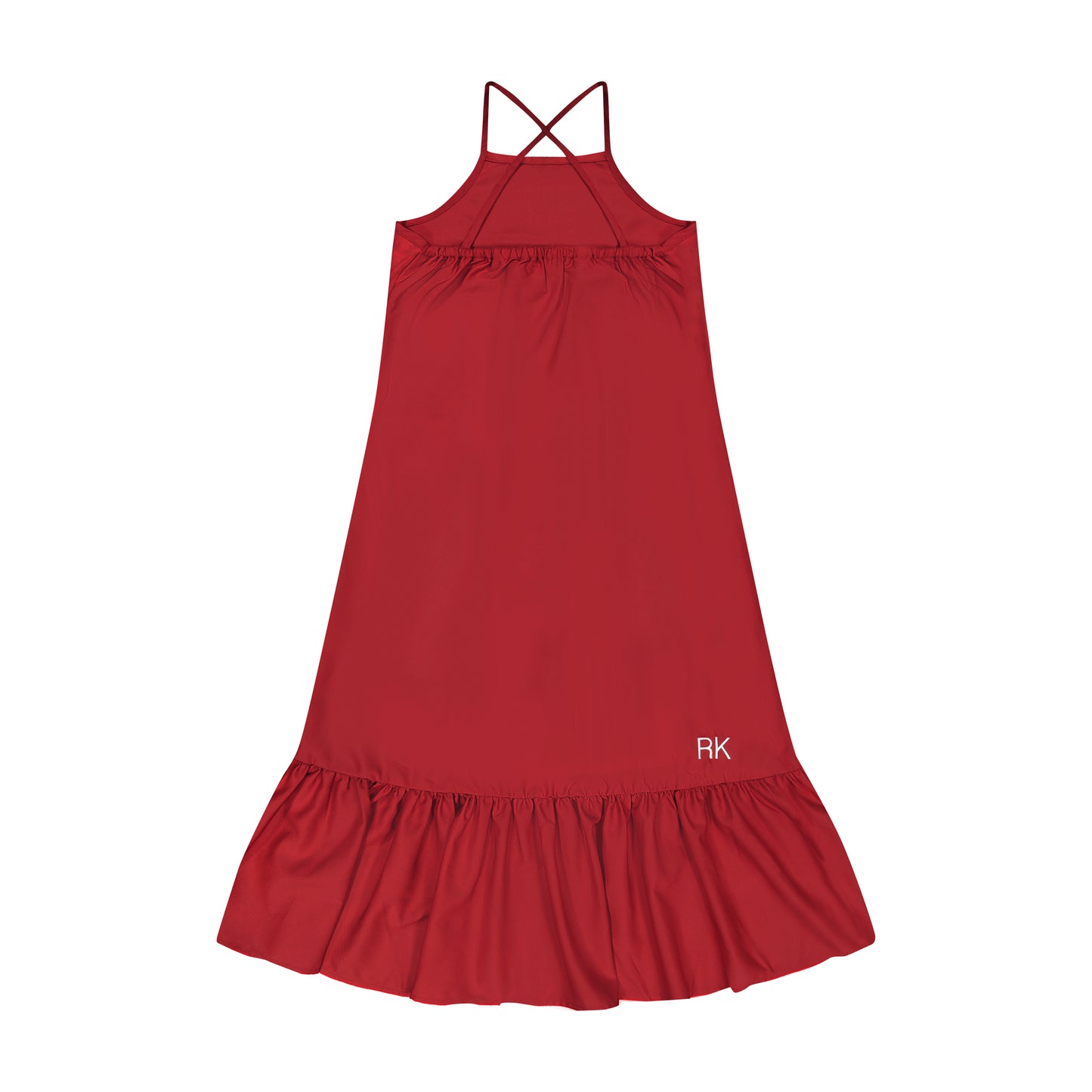 RETRO KID BURGUNDY CRISS CROSS MAXI DRESS