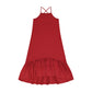 RETRO KID BURGUNDY CRISS CROSS MAXI DRESS