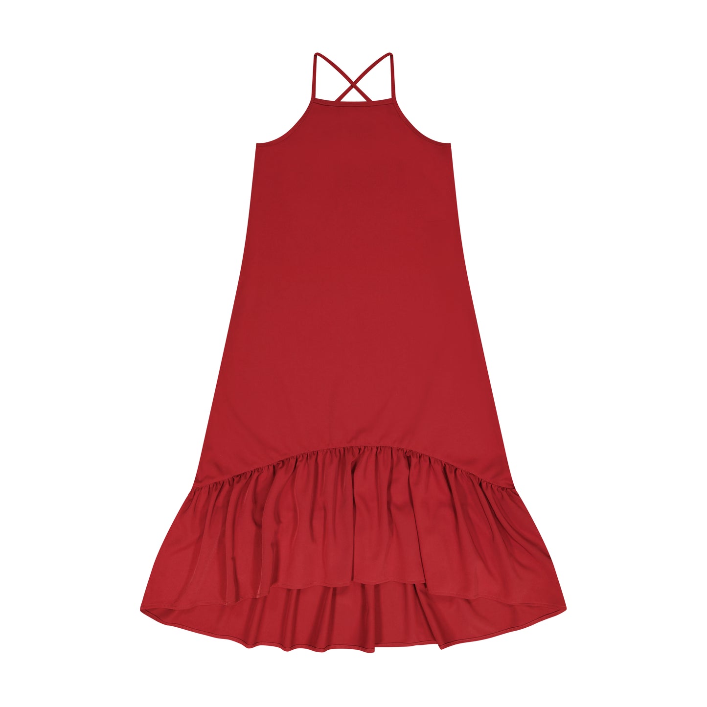 RETRO KID BURGUNDY CRISS CROSS MAXI DRESS