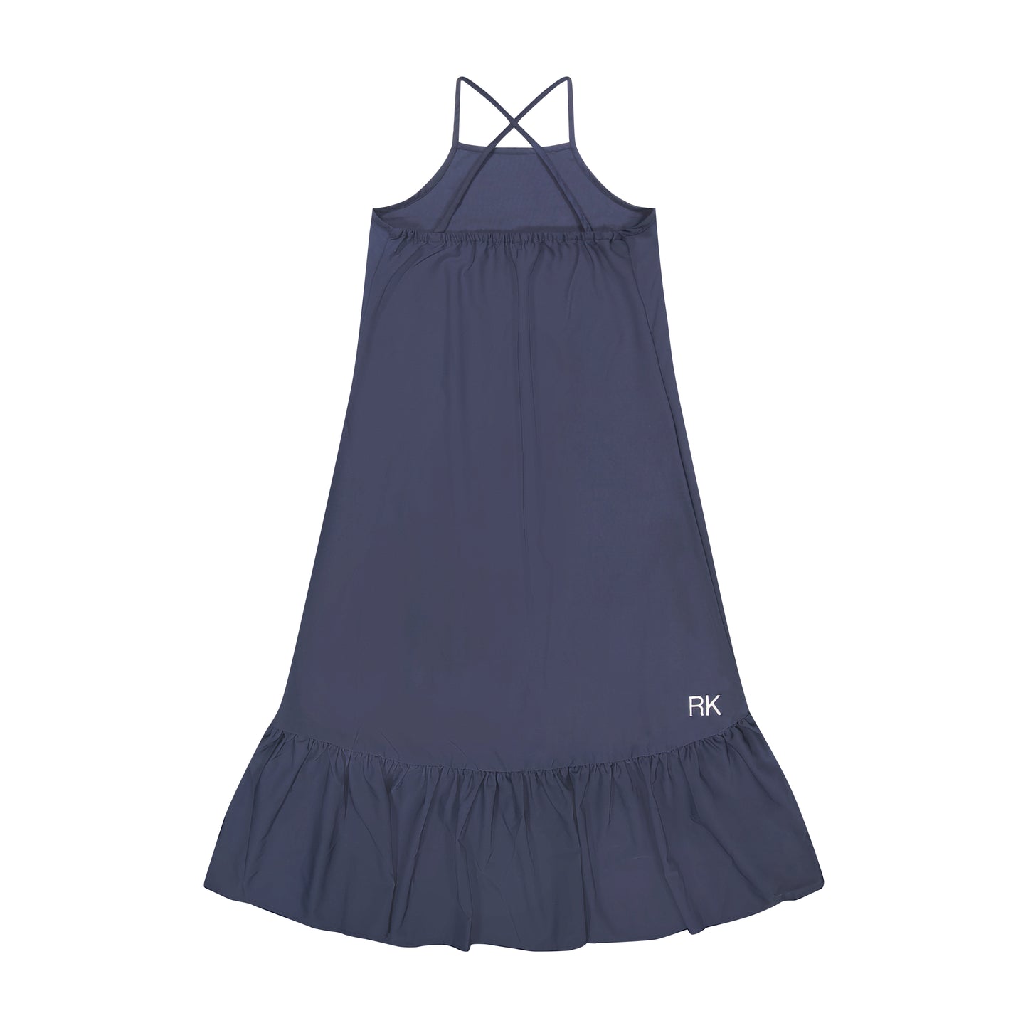RETRO KID NAVY CRISS CROSS MAXI DRESS