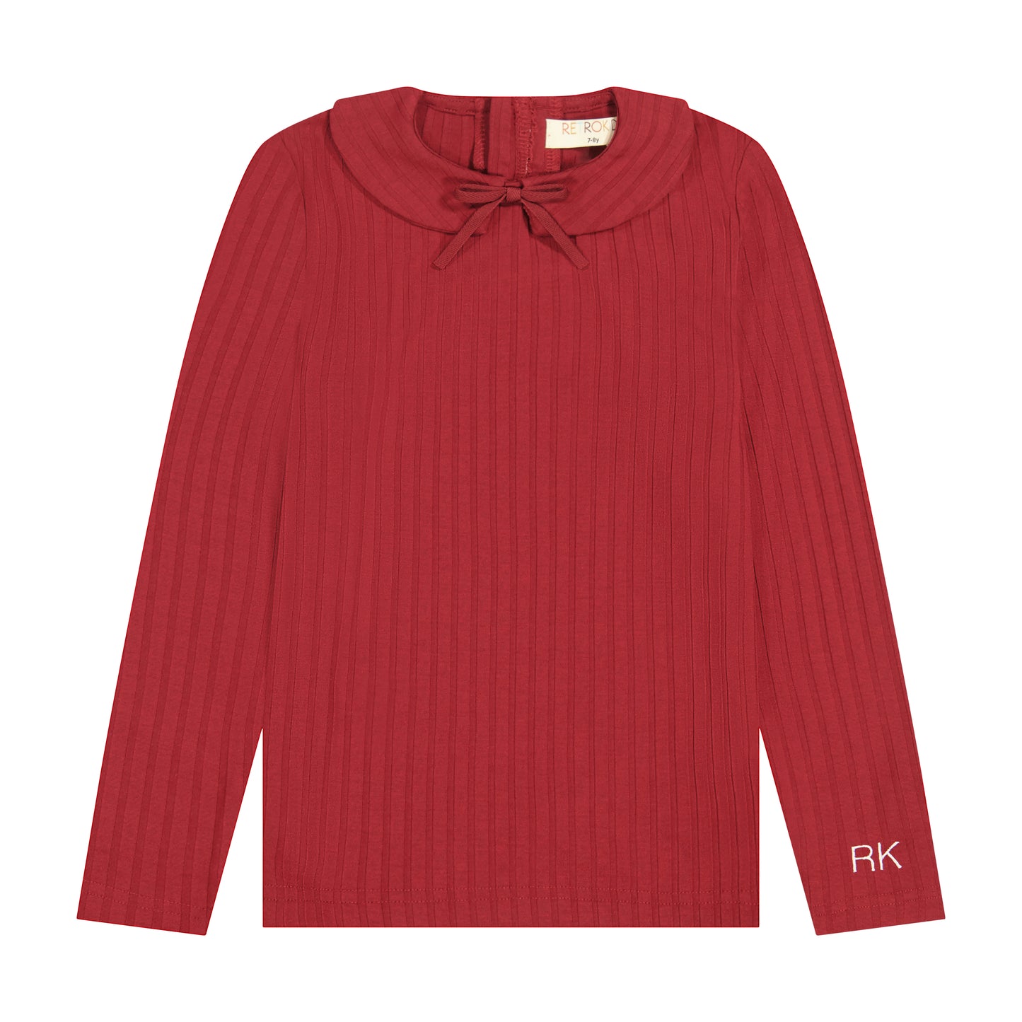 RETRO KID BURGUNDY RIBBED COLLAR TSHIRT