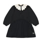 RETRO KID BLACK KNIT COLLAR DRESS