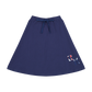 RETRO KID NAVY PLAID LOGO SKIRT