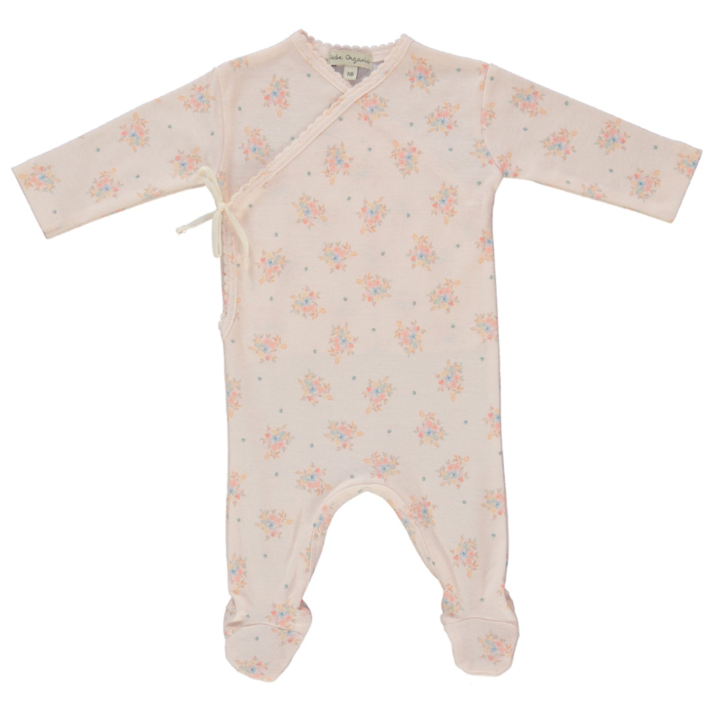 BEBE ORGANIC PINK FLORAL CLUSTER WRAP FOOTIE