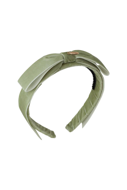 PROJECT 6 GREEN VELVET BOW HEADBAND [FINAL SALE]