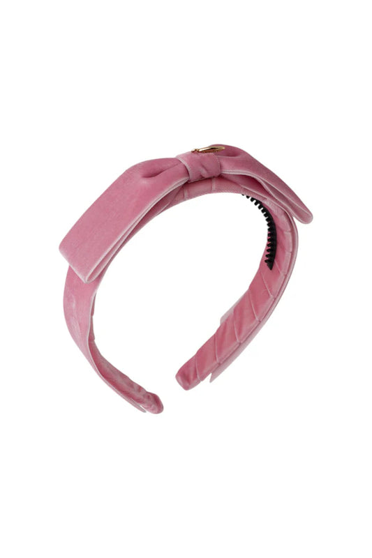 PROJECT 6 PINK VELVET BOW HEADBAND [FINAL SALE]
