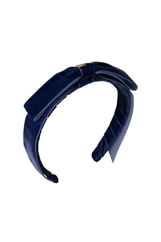 PROJECT 6 NAVY VELVET BOW HEADBAND [FINAL SALE]