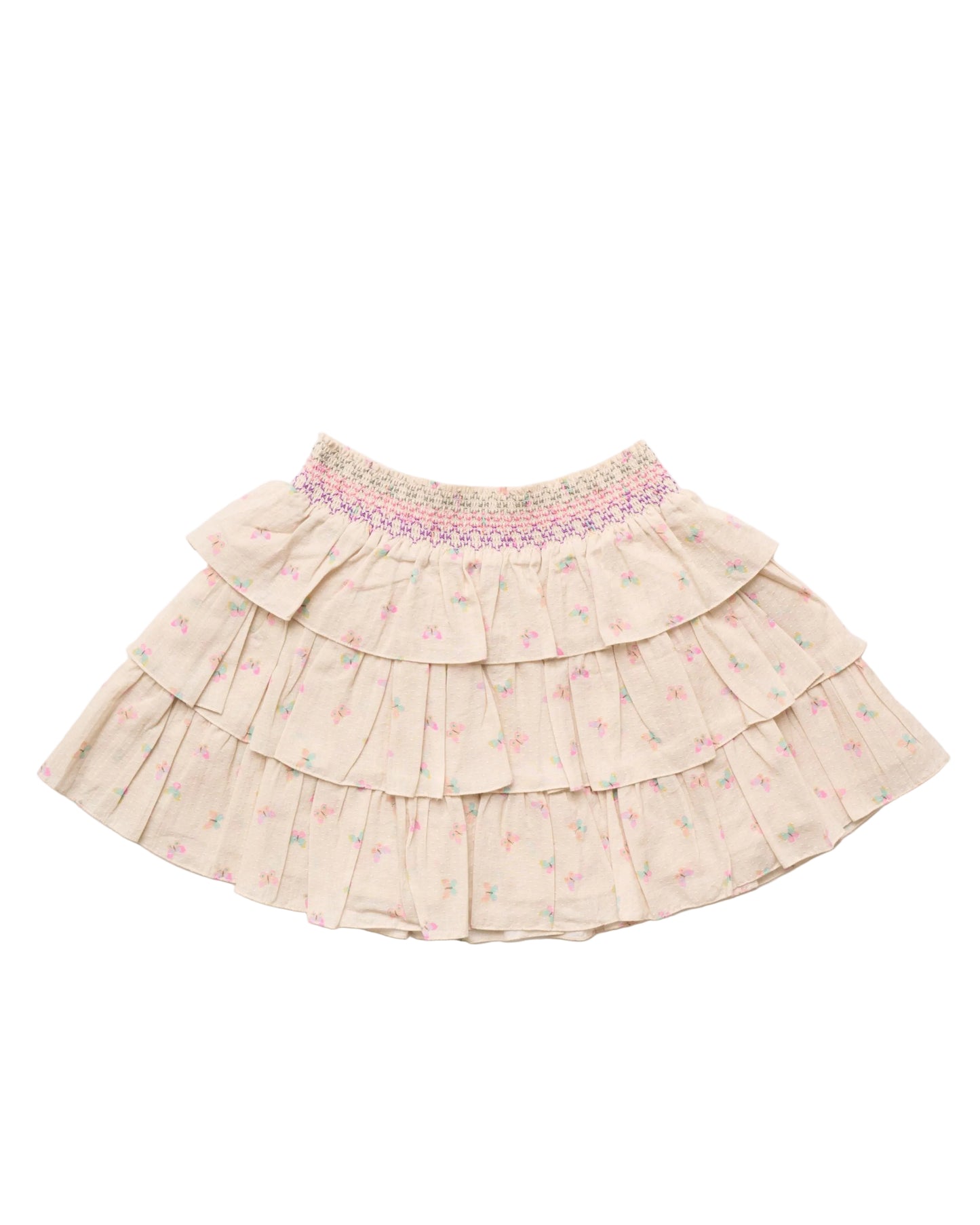 EARLY SUNDAY PALE PINK BUTTERFLY MIDI SKIRT