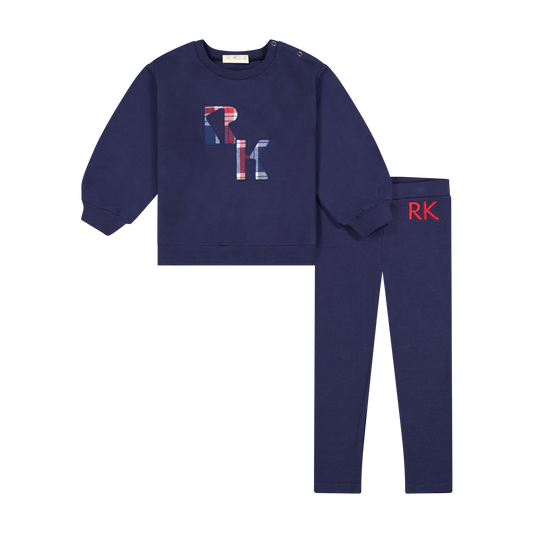 RETRO KID NAVY PLAID SET