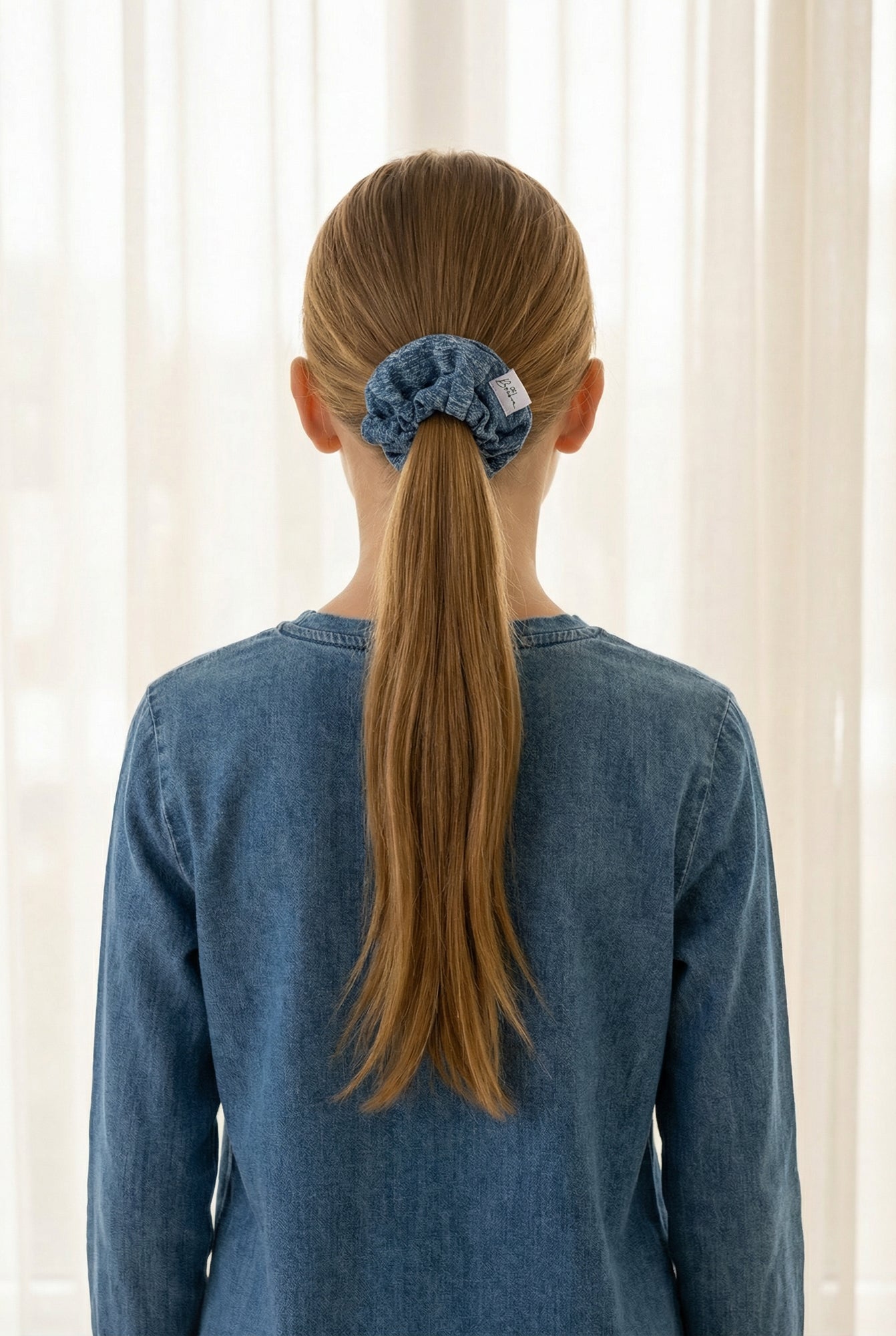 BOWBON BLUE DENIM SCRUNCHIE [FINAL SALE]