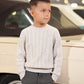 MOTU LIGHT GREY SPECKLED KNIT CABLE SWEATER