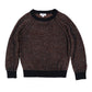 MOTU BROWN/NAVY MARLED KNIT TRIM SWEATER