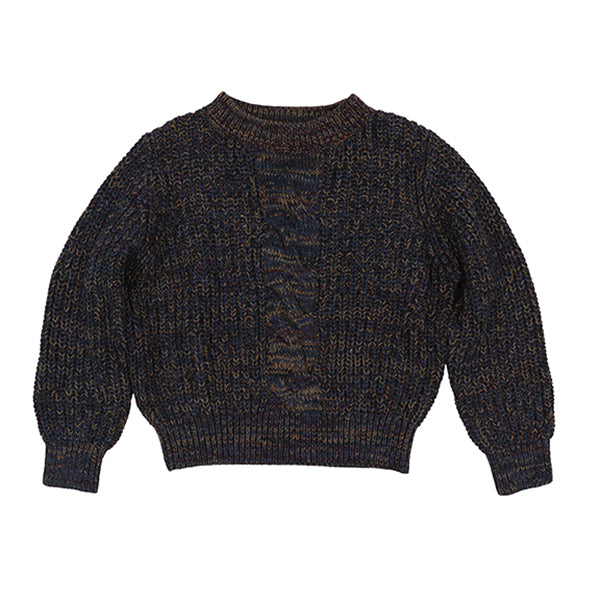 MOTU MIDNIGHT BLUE CABLE KNIT SWEATER