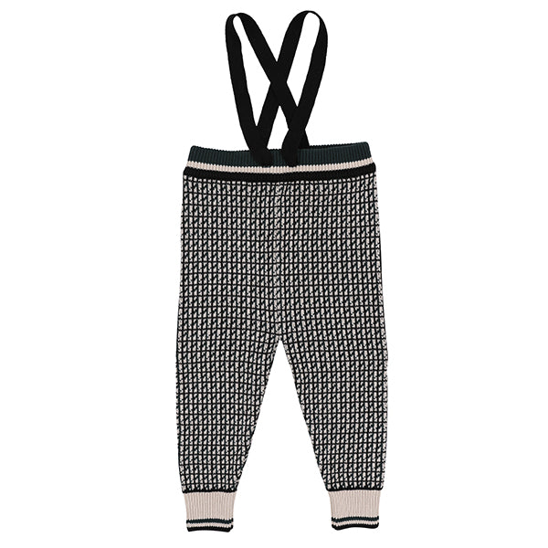 MOTU TEAL GEOMETRIC KNIT SUSPENDER LEGGINGS