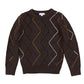 MOTU BROWN ARGYLE KNIT SWEATER