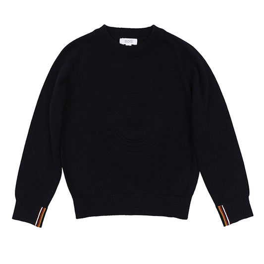 MOTU NAVY BLUE LOGO KNIT SWEATER