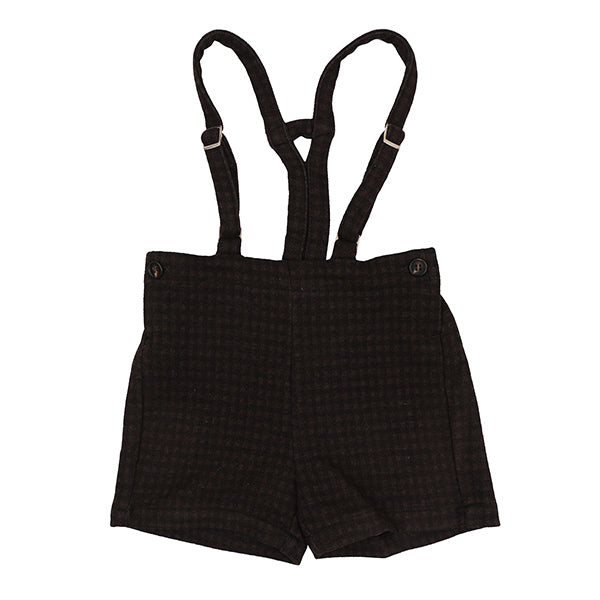 MOTU BROWN PLAID STRETCH OVERALLS