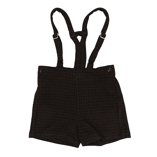 MOTU BROWN PLAID STRETCH OVERALLS