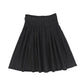HELLO YELLOW BLACK DENIM PLEAT SKIRT [Final Sale]