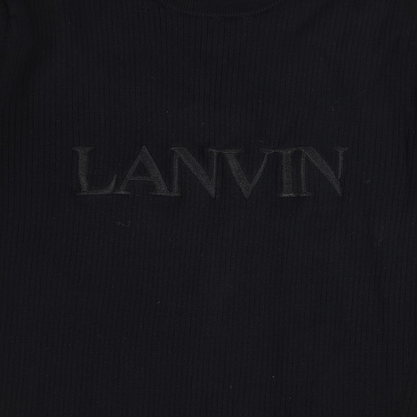 LANVIN BLACK LOGO KNIT SWEATER