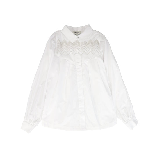 LANVIN WHITE PUFF SLEEVE BLOUSE