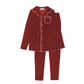 BOPOP RED VELOUR GRANDPA PAJAMAS