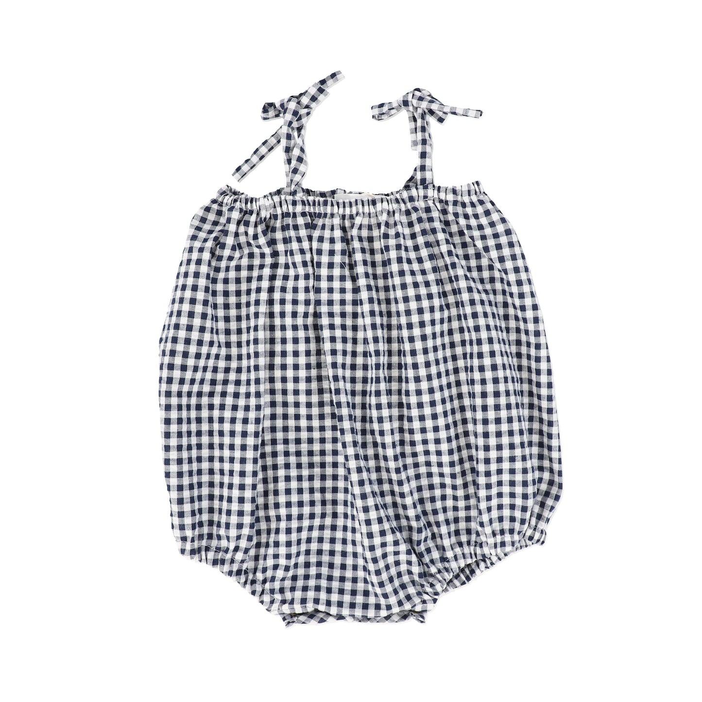 PEQUENO TOCON NAVY CHECKED ROMPER