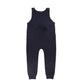 BAMBOO NAVY BOW KNIT OVERALLS