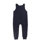 BAMBOO NAVY BOW KNIT OVERALLS