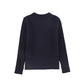 BAMBOO NAVY CABLE KNIT SLEEVE LOGO SWEATER
