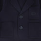 LE BOURDON NAVY PIPED KNIT BLAZER