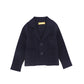 LE BOURDON NAVY PIPED KNIT BLAZER