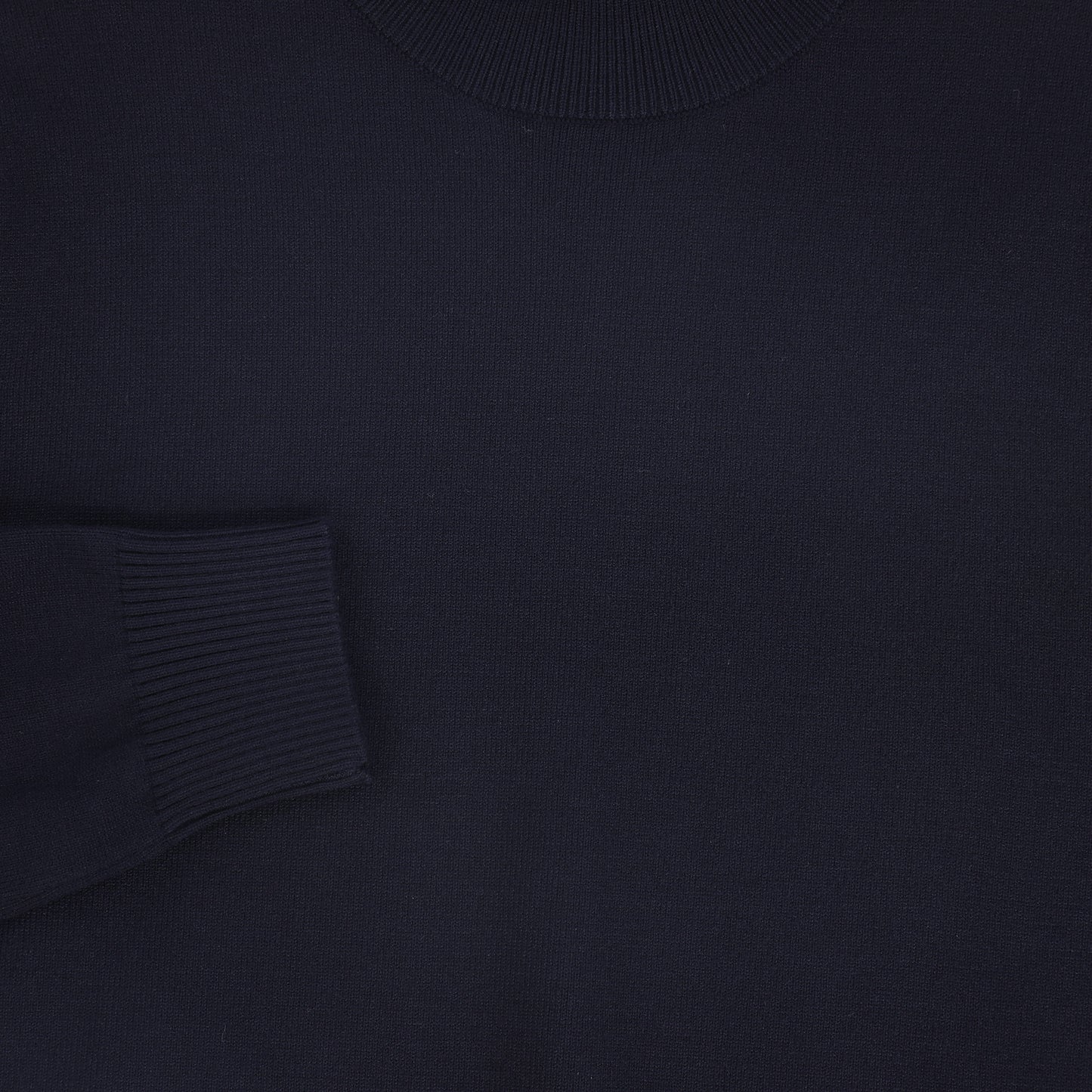 BAMBOO NAVY RUFFLE NECK SWEATER