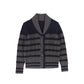 BAMBOO NAVY STRIPED KNIT BUTTON DOWN CARDIGAN