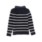 BAMBOO NAVY STRIPE KNIT DENIM COLLAR POLO
