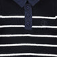 BAMBOO NAVY STRIPE KNIT DENIM COLLAR POLO
