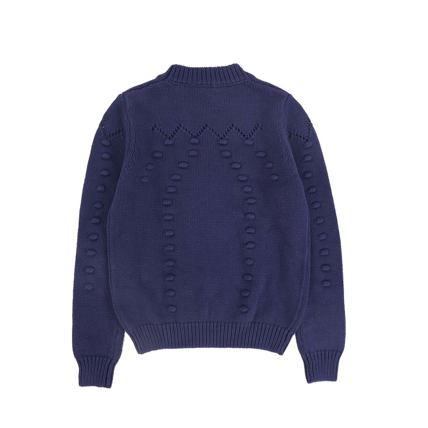 VALENTINA NAVY HEATHERED POM POM SWEATER