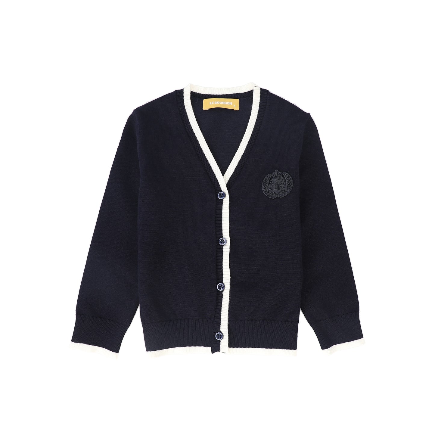 LE BOURDON NAVY TRIM BORDER CARDIGAN
